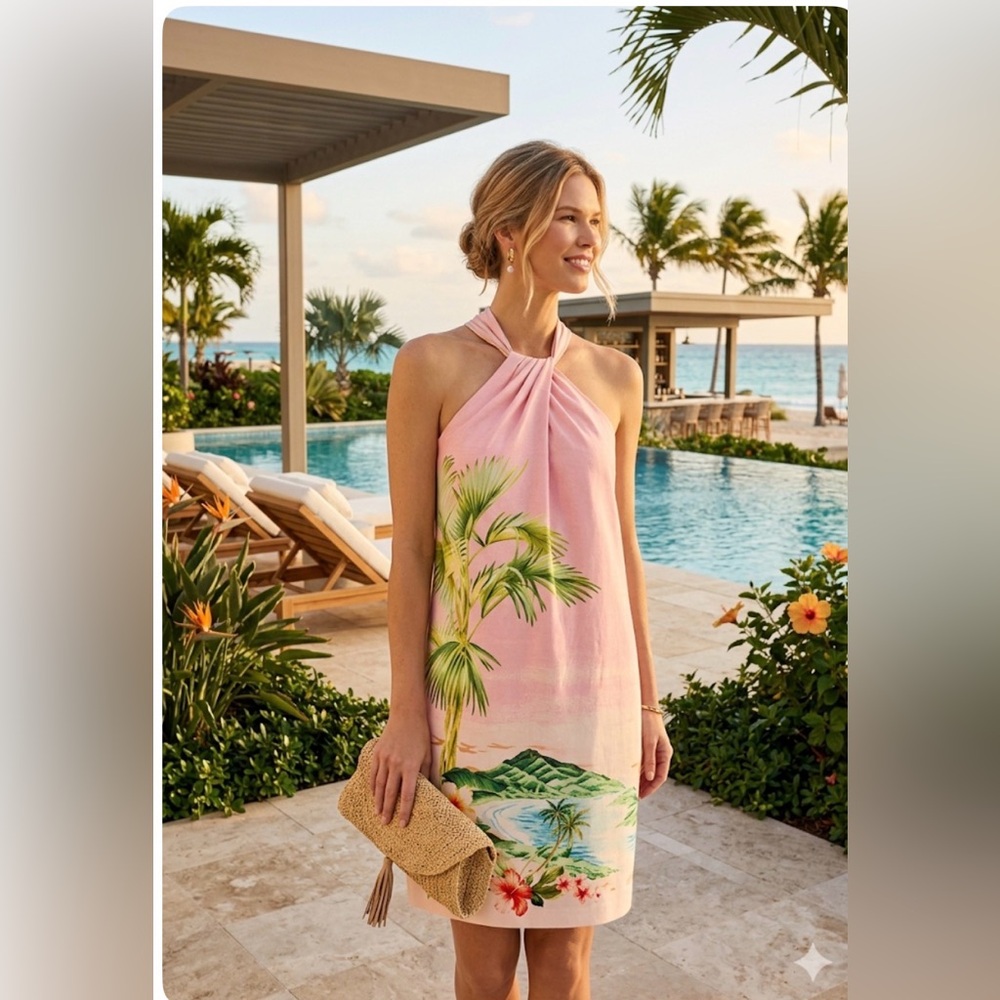 TOMMY BAHAMA Silk DRESS size XS resort‎ style